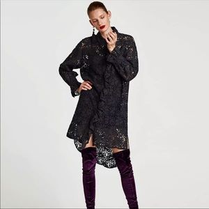 Zara lace shirt dress